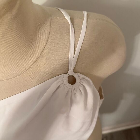 Abercrombie & Fitch White One-Shoulder Smocked Top Size Large - Picture 8 of 13